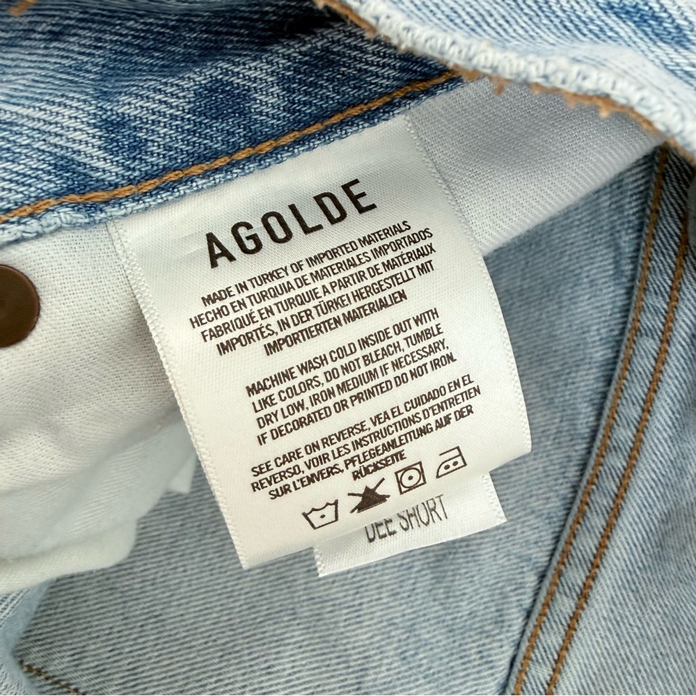 AGOLDE Dee Light Wash Distressed Denim Shorts size 28 - Picture 7 of 9